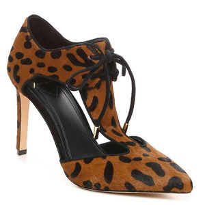 NWT B Brian Atwood Oriana Leopard Lace-up Heels